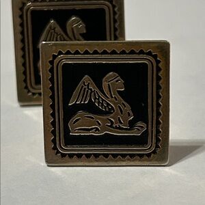 Source Unknown Gold and Black Dragon Cufflinks